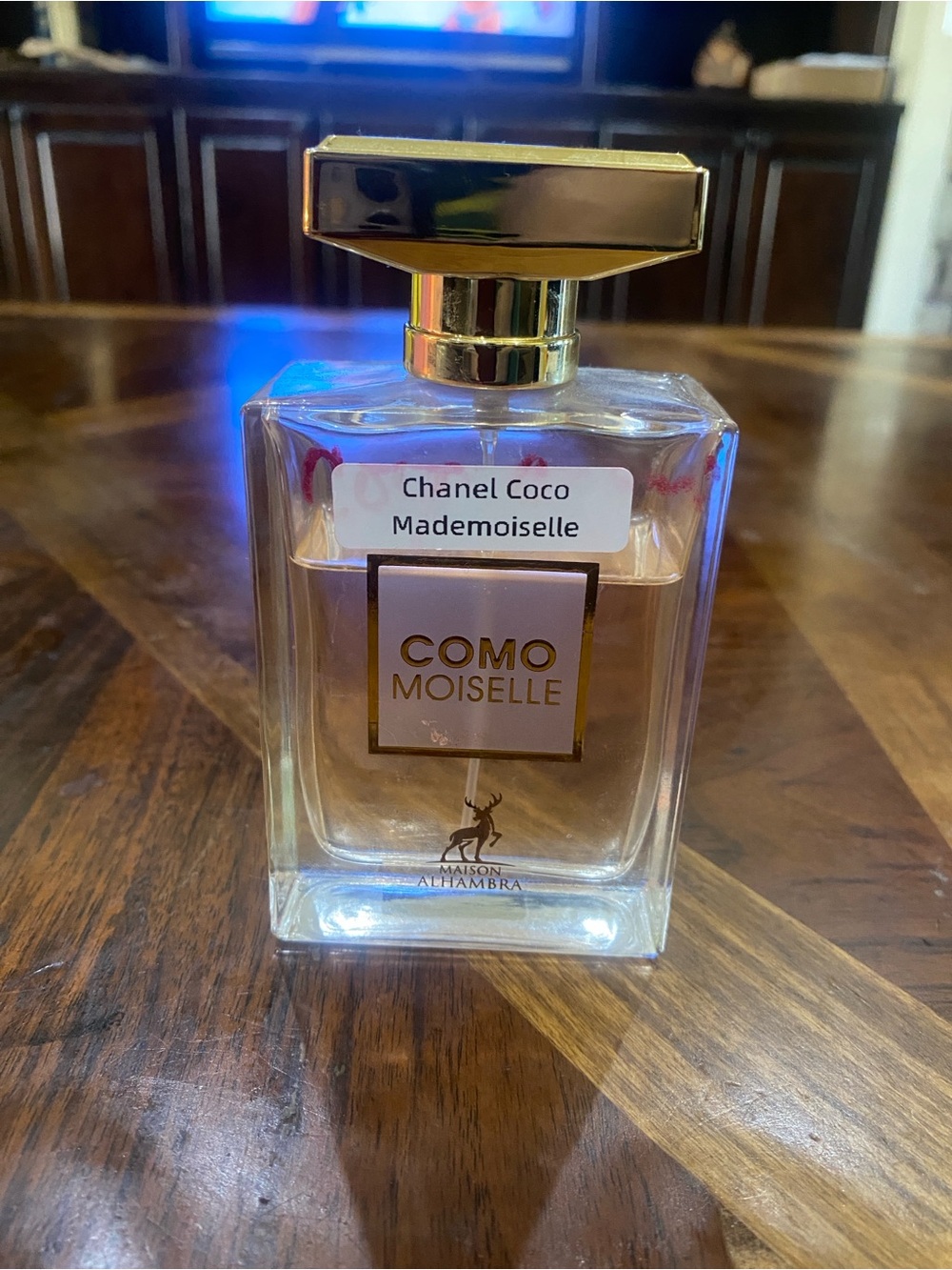 COMO Moiselle Eau de Parfum - Clear Glass Bottle with Gold Accents